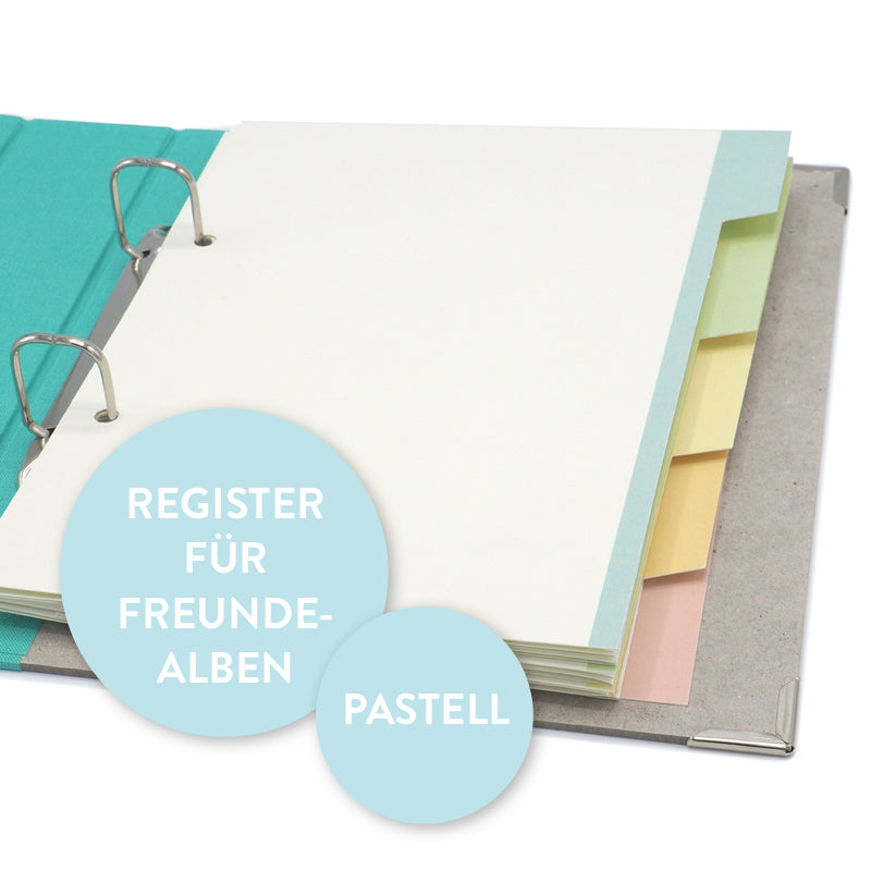 Register für Freundealben in Pastell