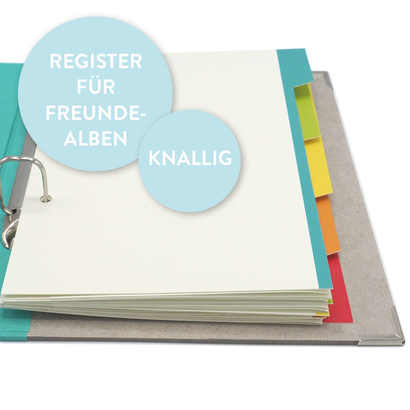 Register für Freundealben in knallig