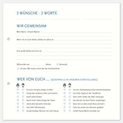 10 Extrabögen Gästebuch Silberhochzeit