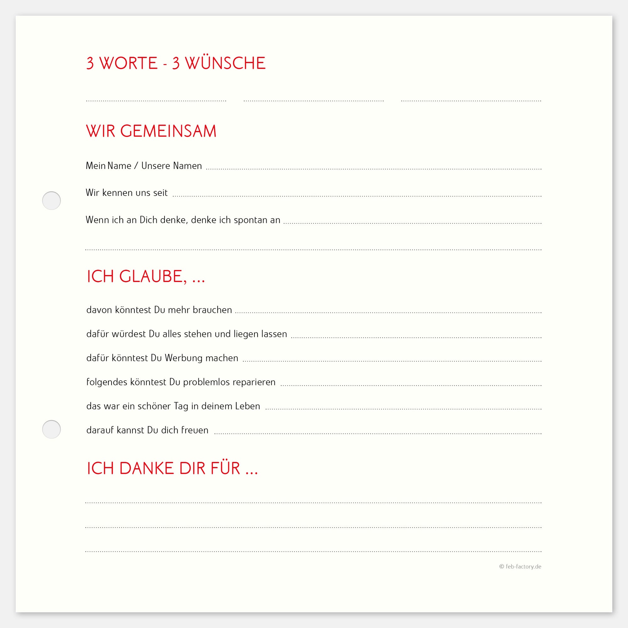 10 Extrabögen  Geburtstags-Gästebuch