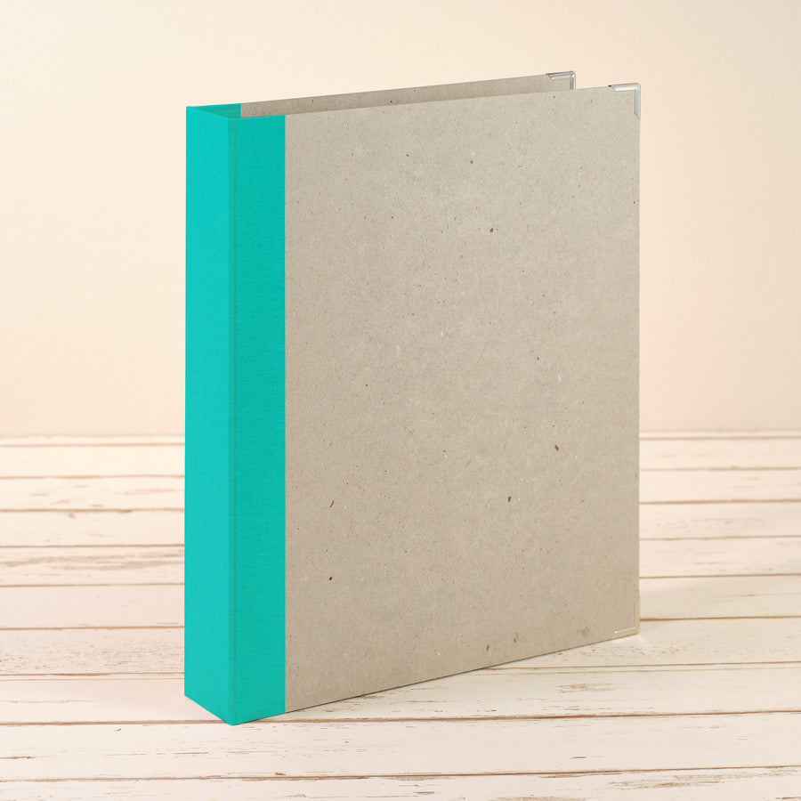 A4 Album mit mintfarbenem Leinenrücken