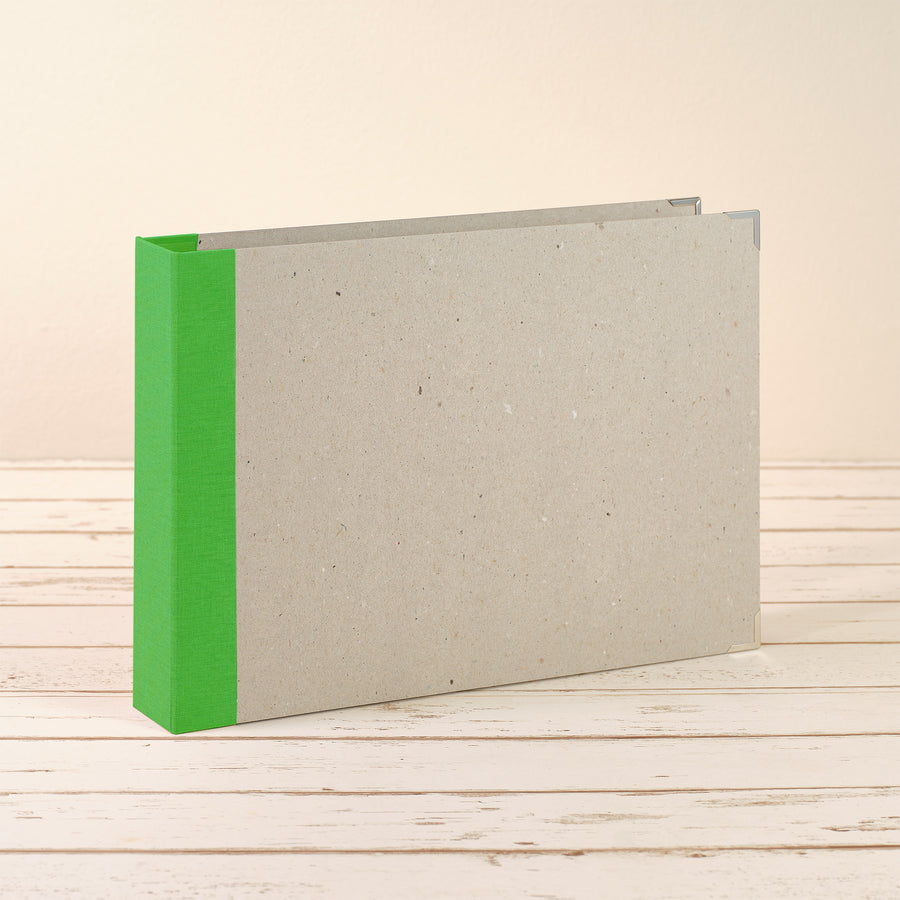 A4 Querformat Album mit grünem Leinenrücken