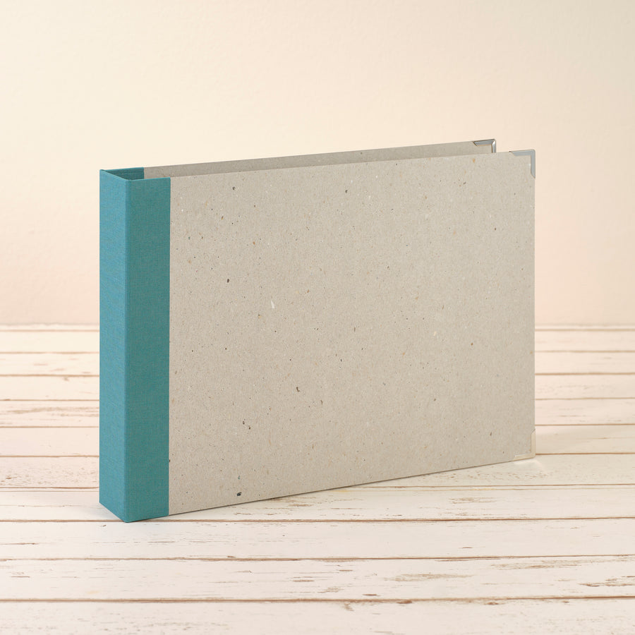 A4 Querformat Album mit salbei Leinenrücken