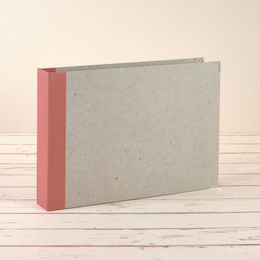 A4 Querformat Album mit altrosa Leinenrücken