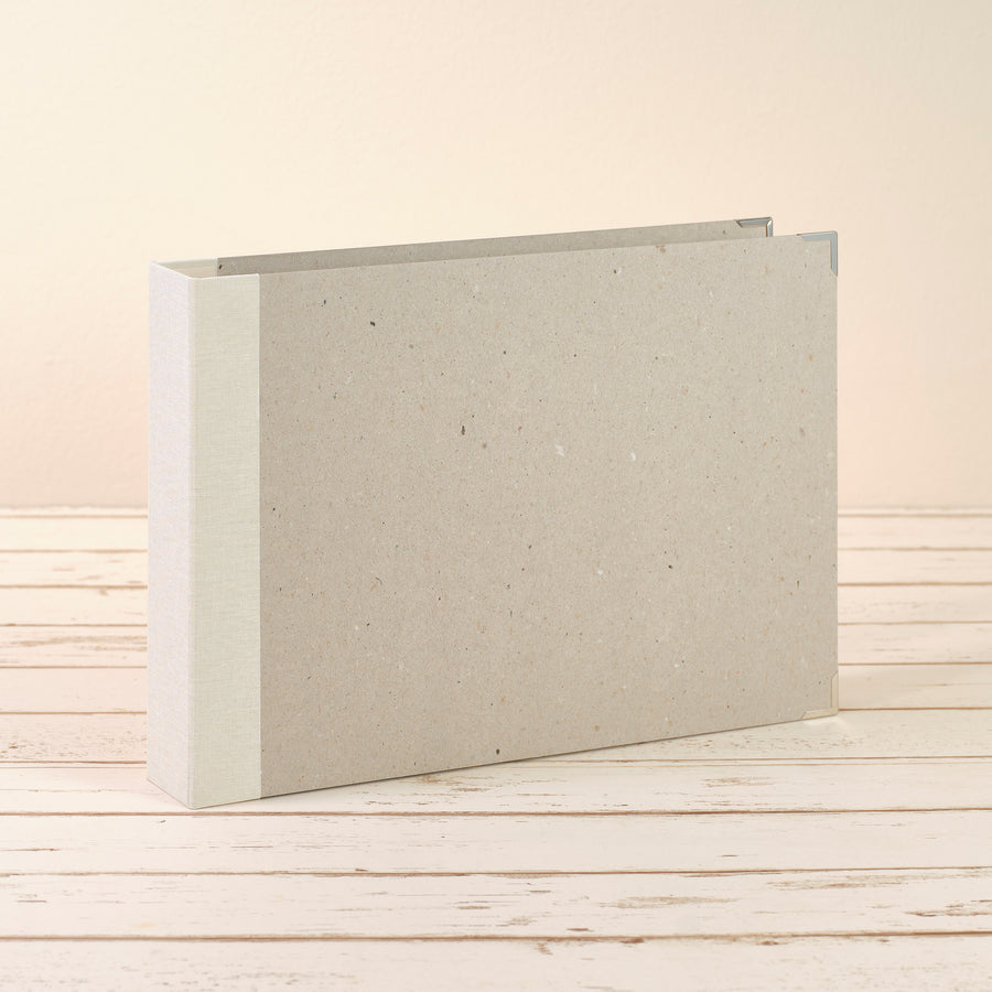 A4 Querformat Album mit cremefarbenem Leinenrücken