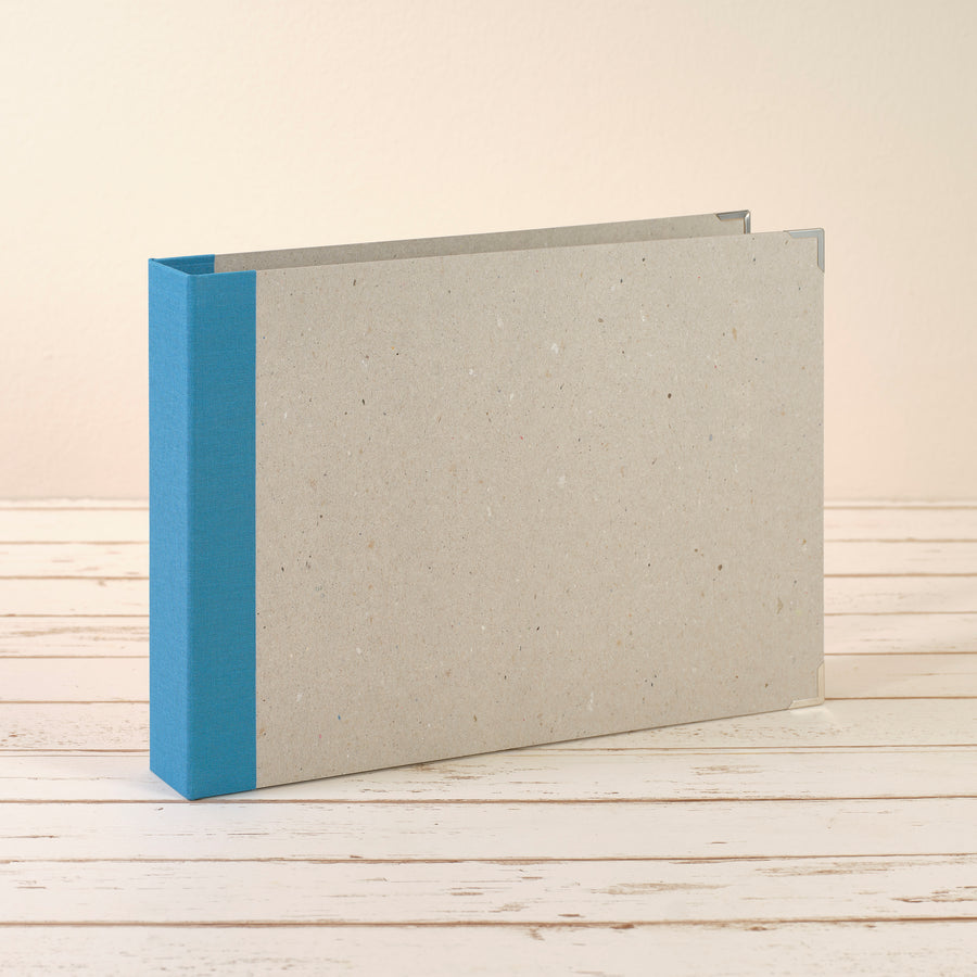A4 Querformat Album mit meerblau Leinenrücken