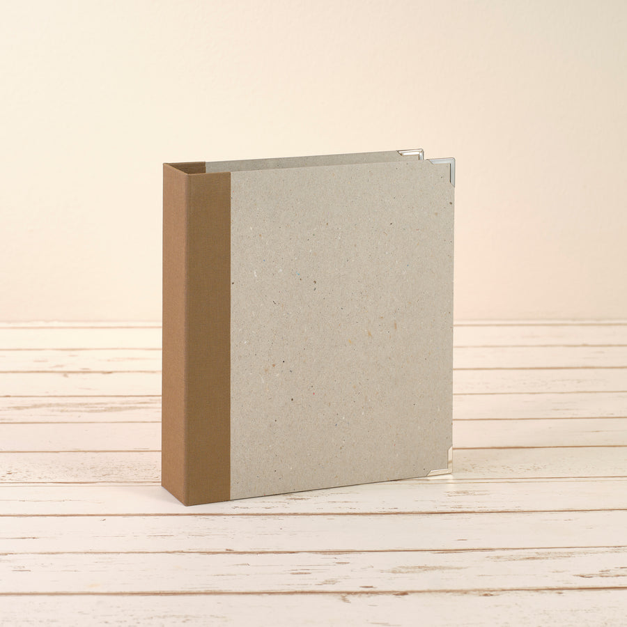 A5 Ordner mit camelfarbenem Leinenrücken