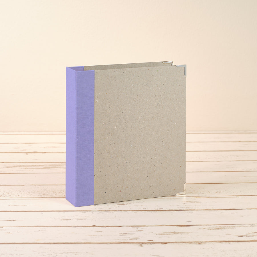 A5 Ordner mit lavendelfarbenem Leinenrücken
