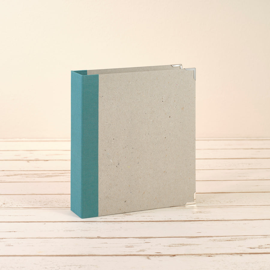 A5 Ordner mit salbeigrünem Leinenrücken