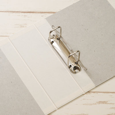 A5 Ordner Hochformat breit Leinenrücken creme - Layflat Album