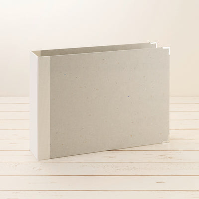 A4 Ordner Querformat breiter Leinenrücken creme - Layflat Album
