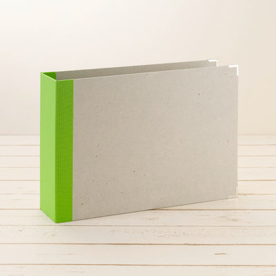 A4 Ordner Querformat breiter Leinenrücken grün - Layflat Album