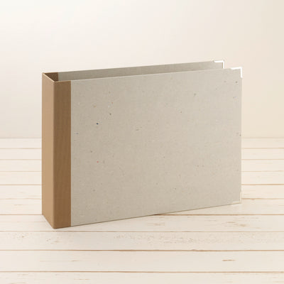 A4 Ordner Querformat breiter Leinenrücken camel - Layflat Album