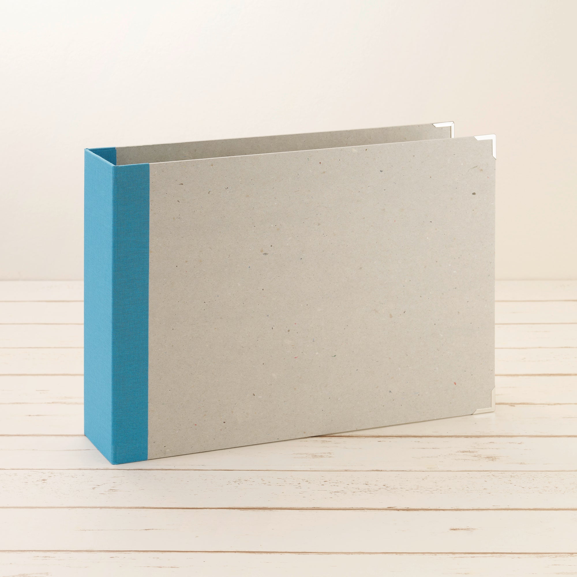 A4 Ordner Querformat breiter Leinenrücken meerblau - Layflat Album