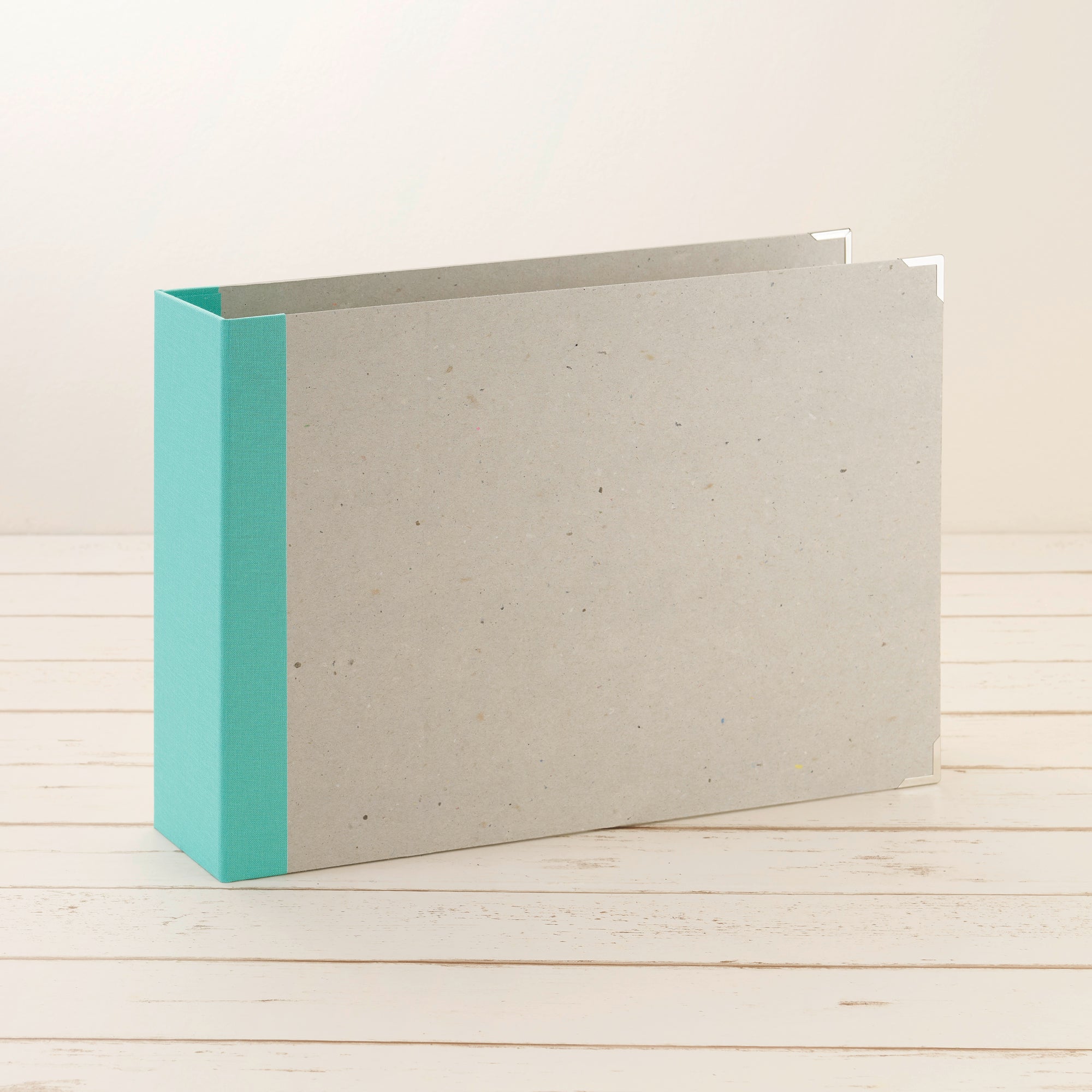 A4 Ordner Querformat breiter Leinenrücken mint - Layflat Album