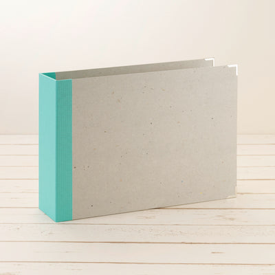 A4 Ordner Querformat breiter Leinenrücken mint - Layflat Album