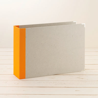 A4 Ordner Querformat breiter Leinenrücken orange - Layflat Album