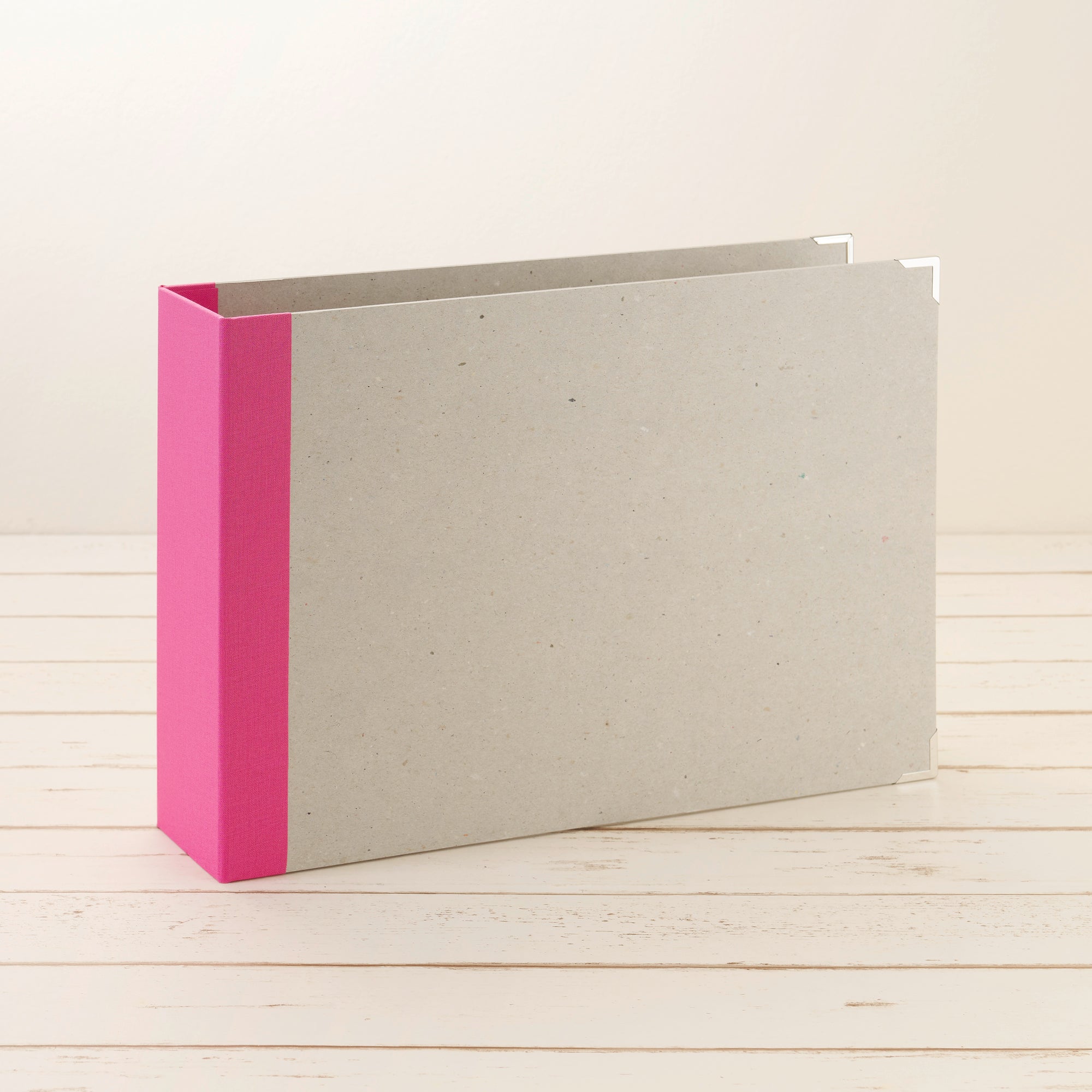 A4 Ordner Querformat breiter Leinenrücken pink - Layflat Album