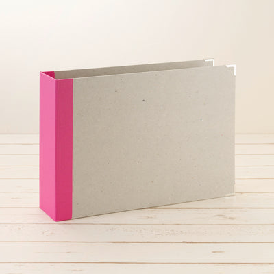A4 Ordner Querformat breiter Leinenrücken pink - Layflat Album