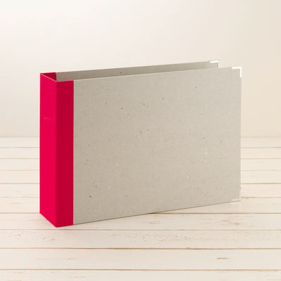 A4 Ordner Querformat breiter Leinenrücken rot - Layflat Album
