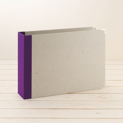 A4 Ordner Querformat breiter Leinenrücken violett - Layflat Album