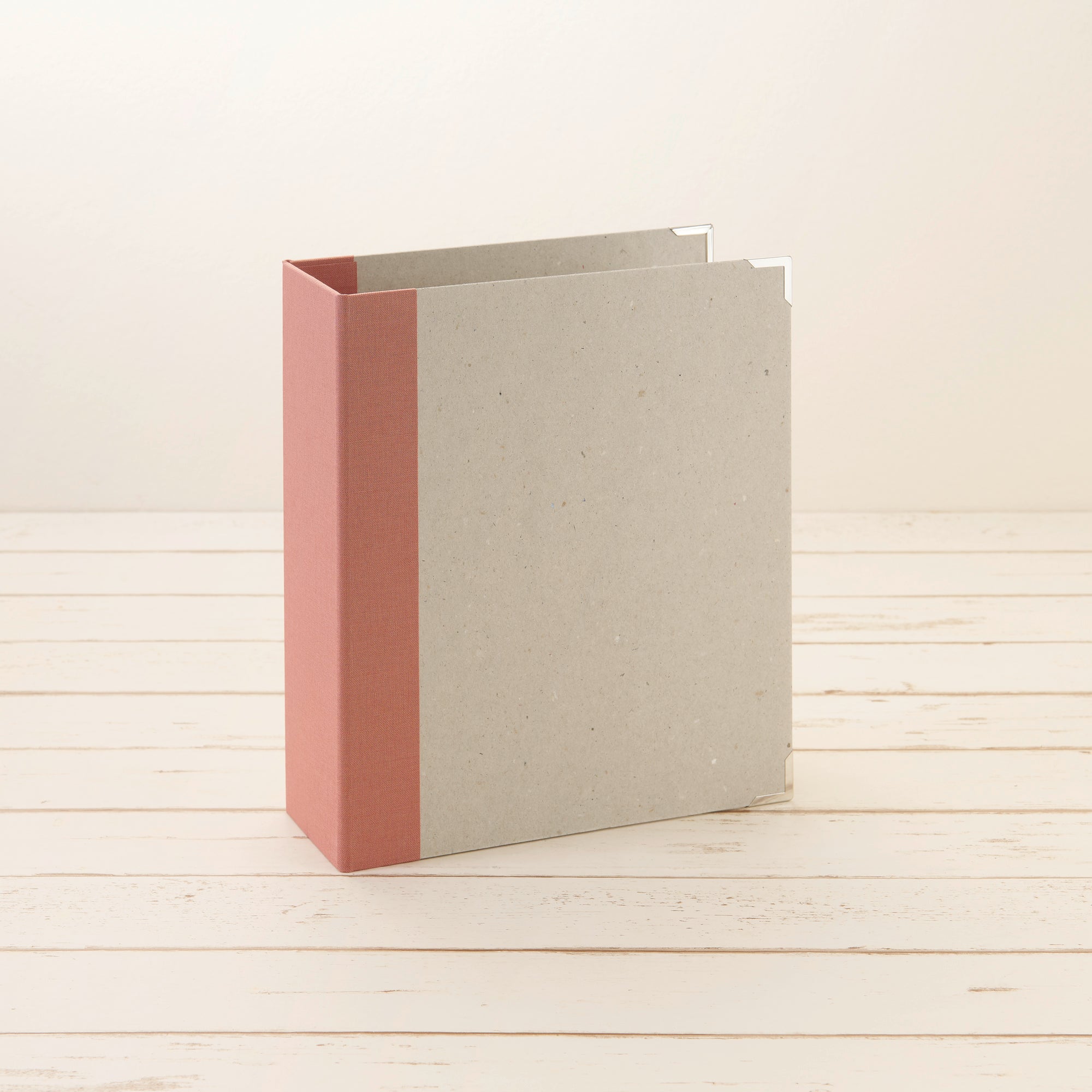 A5 Ordner Hochformat breit Leinenrücken altrosa - Layflat Album