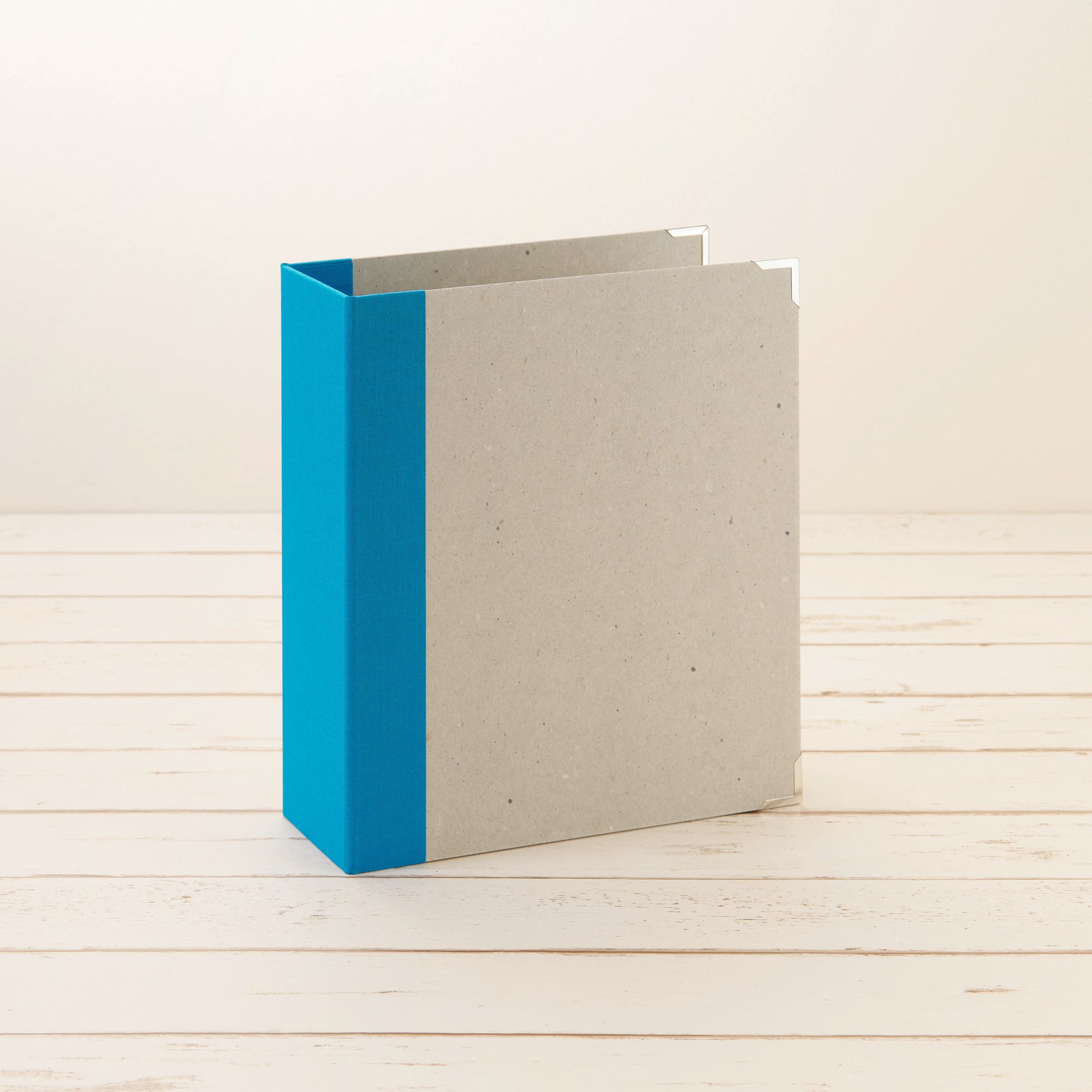 A5 Ordner Hochformat breit Leinenrücken azur - Layflat Album