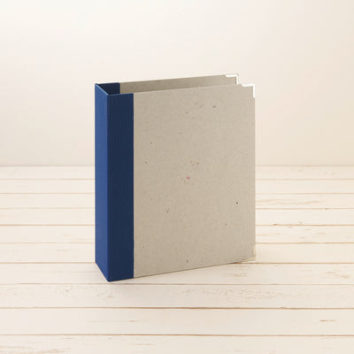 A5 Ordner Hochformat breit Leinenrücken dunkelblau- Layflat Album
