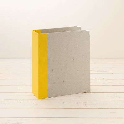 A5 Ordner Hochformat breit Leinenrücken gelb - Layflat Album
