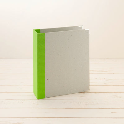 A5 Ordner Hochformat breit Leinenrücken grün - Layflat Album