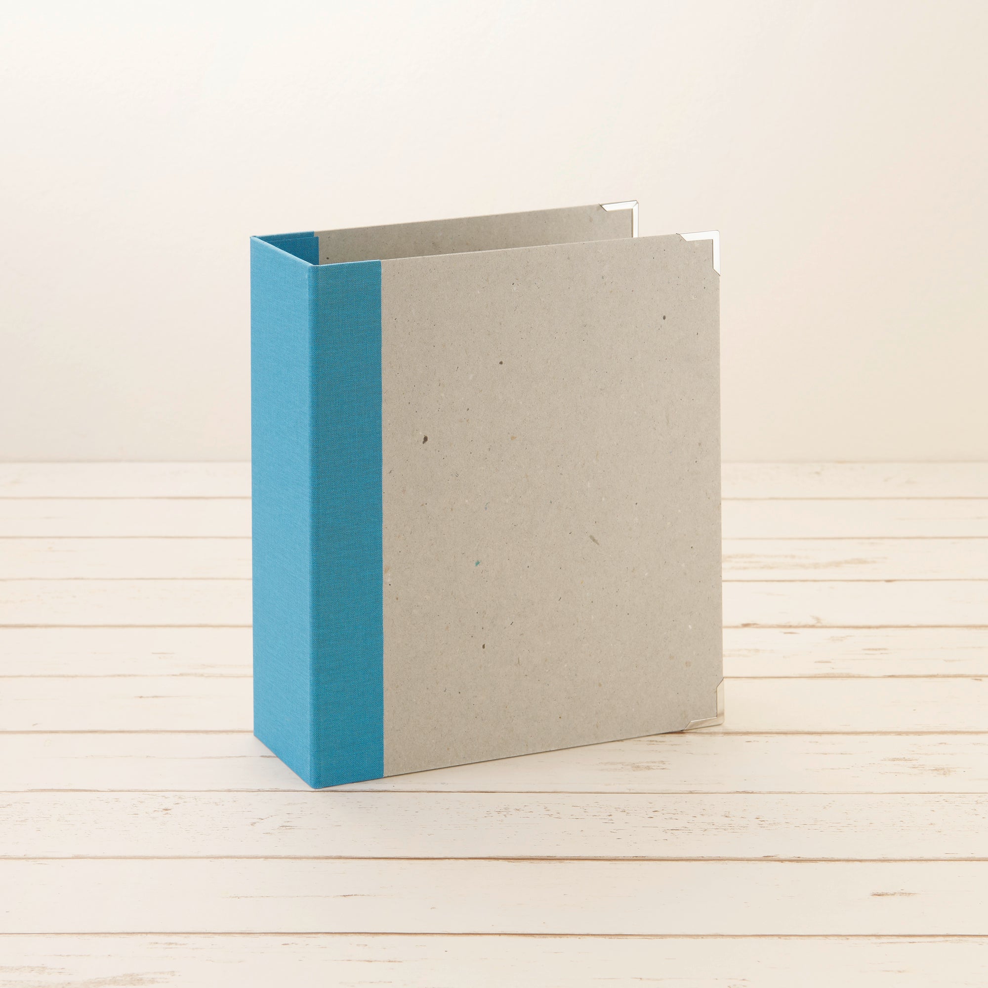 A5 Ordner Hochformat breit Leinenrücken meerblau - Layflat Album