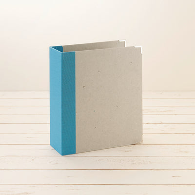 A5 Ordner Hochformat breit Leinenrücken meerblau - Layflat Album