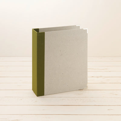 A5 Ordner Hochformat breit Leinenrücken moos - Layflat Album