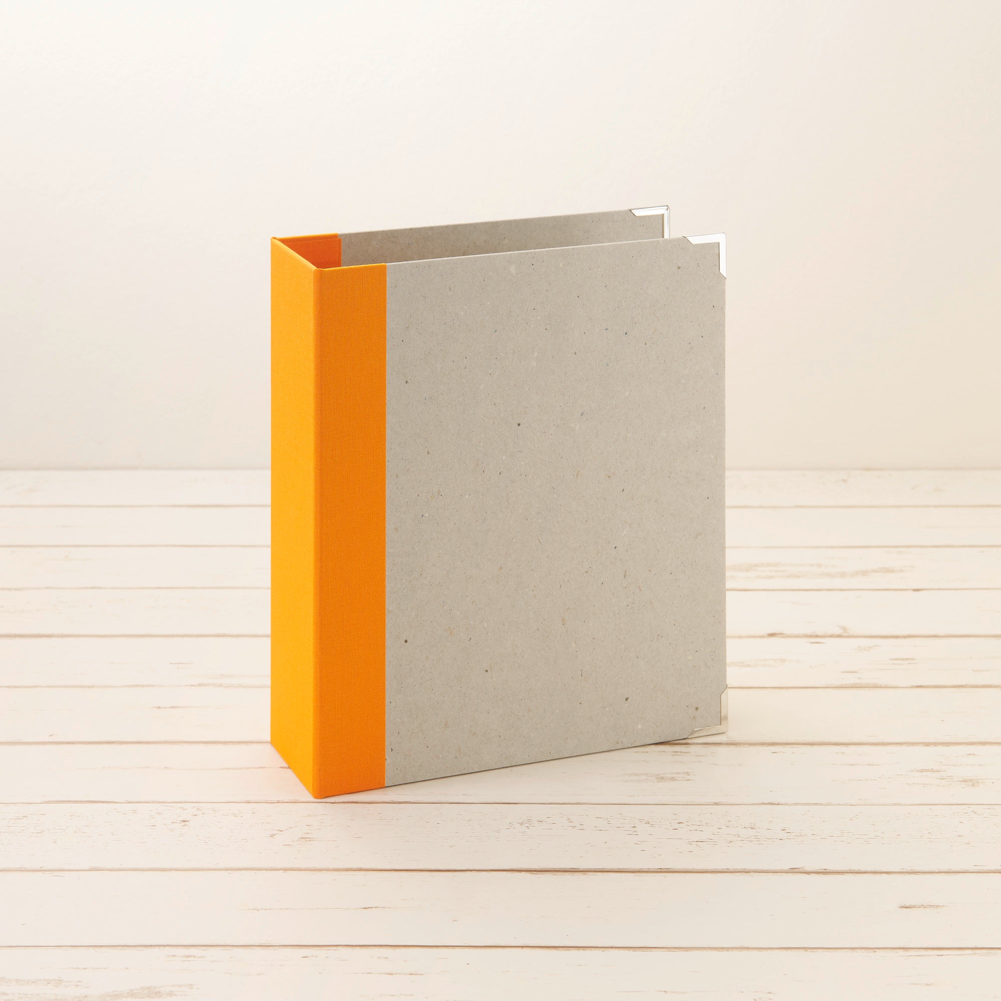 A5 Ordner Hochformat breit Leinenrücken orange - Layflat Album