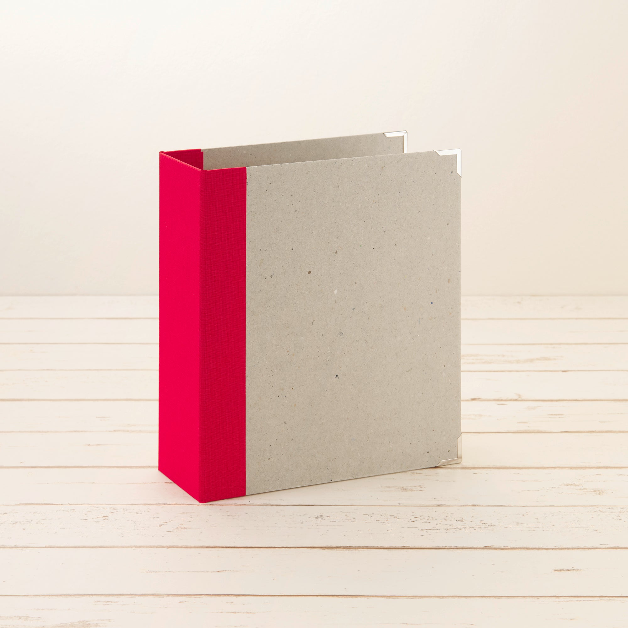 A5 Ordner Hochformat breit Leinenrücken rot - Layflat Album
