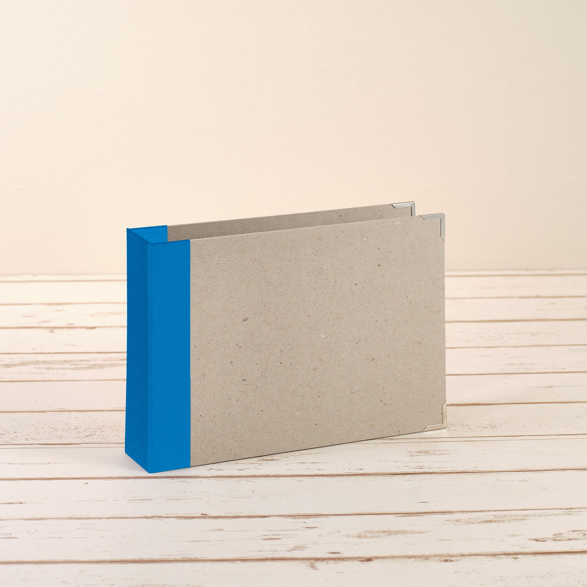 A5 Ordner Querformat Leinenrücken azur - Layflat Album