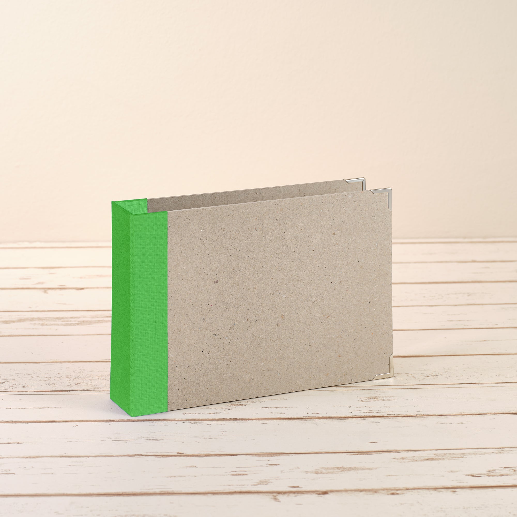 A5 Ordner Querformat Leinenrücken grün - Layflat Album