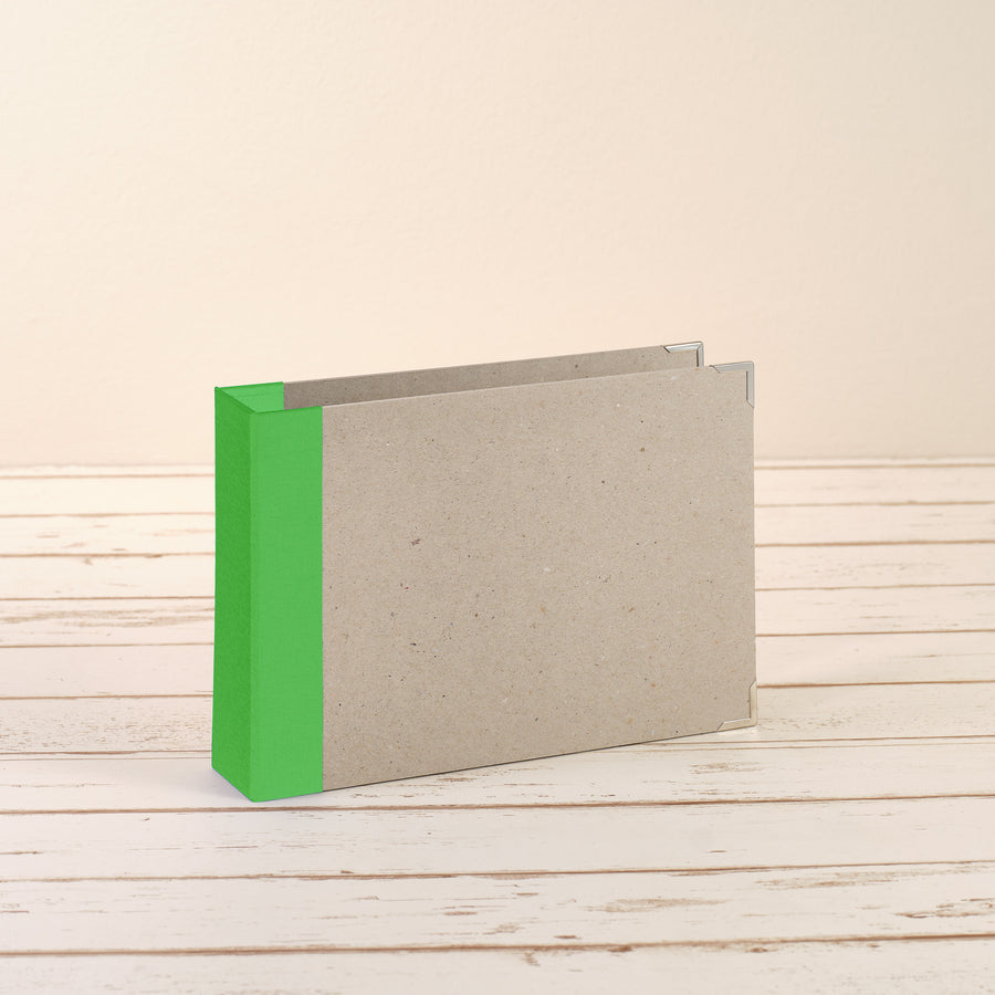 A5 Ordner Querformat Leinenrücken grün - Layflat Album