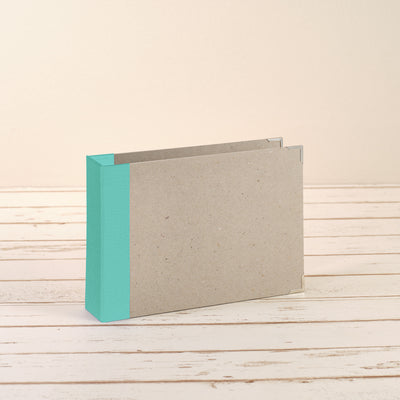 A5 Ordner Querformat Leinenrücken mint - Layflat Album