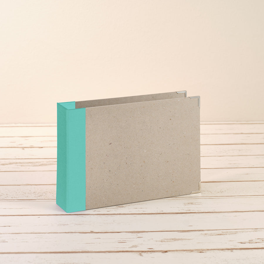 A5 Ordner Querformat Leinenrücken mint - Layflat Album