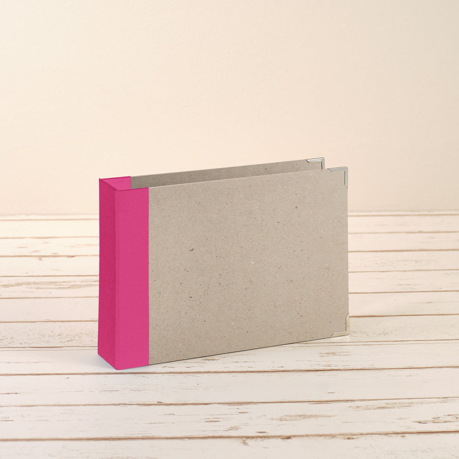 A5 Ordner Querformat Leinenrücken pink - Layflat Album