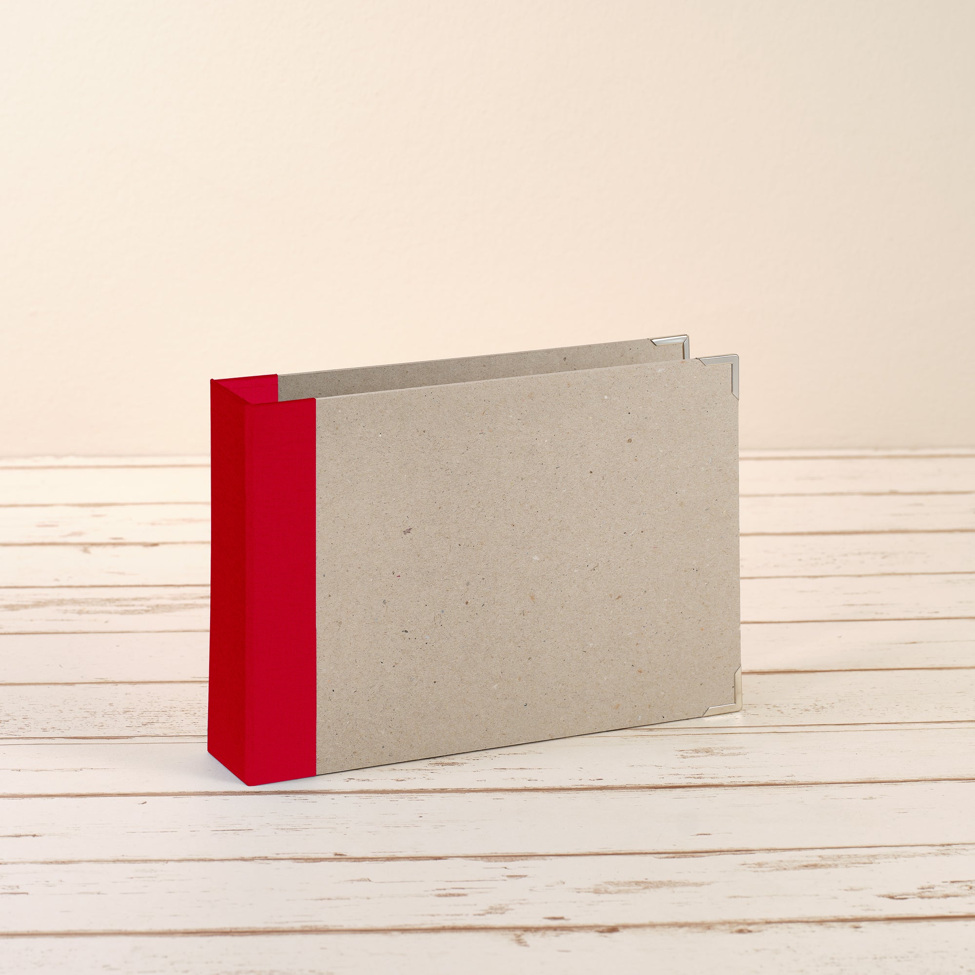 A5 Ordner Querformat Leinenrücken rot - Layflat Album