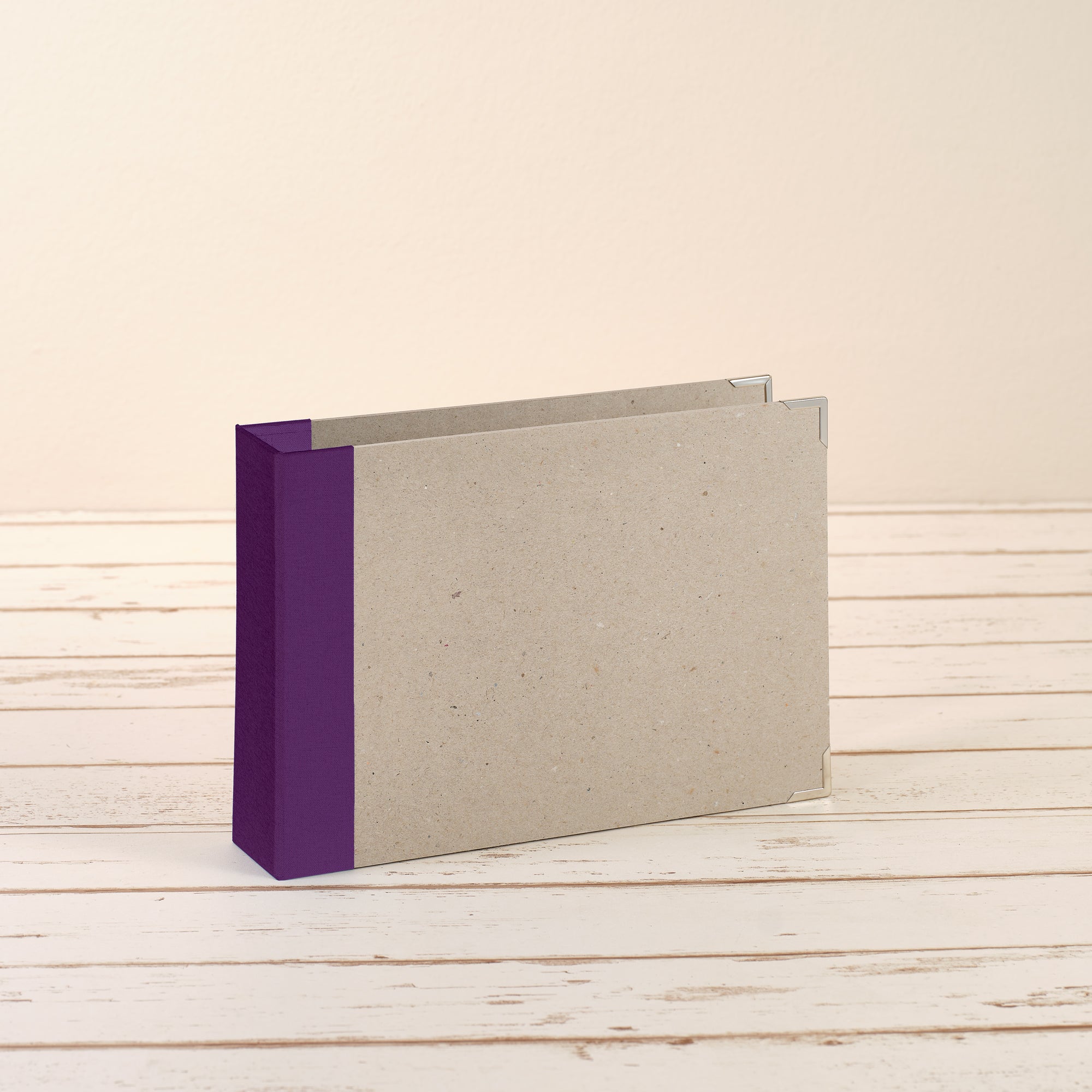 A5 Ordner Querformat Leinenrücken violett - Layflat Album