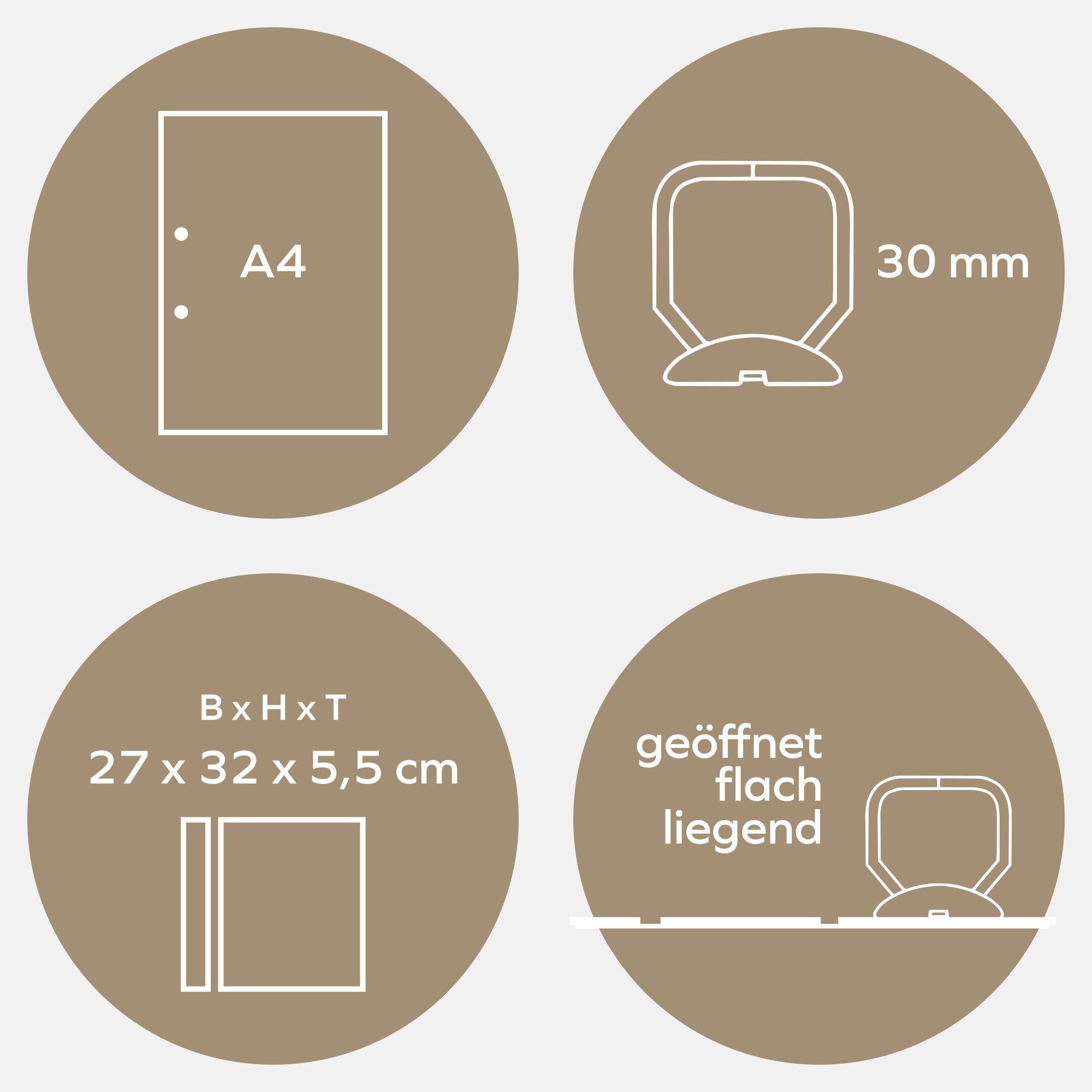 A4 Ordner Hochformat Leinenrücken cremeweiß