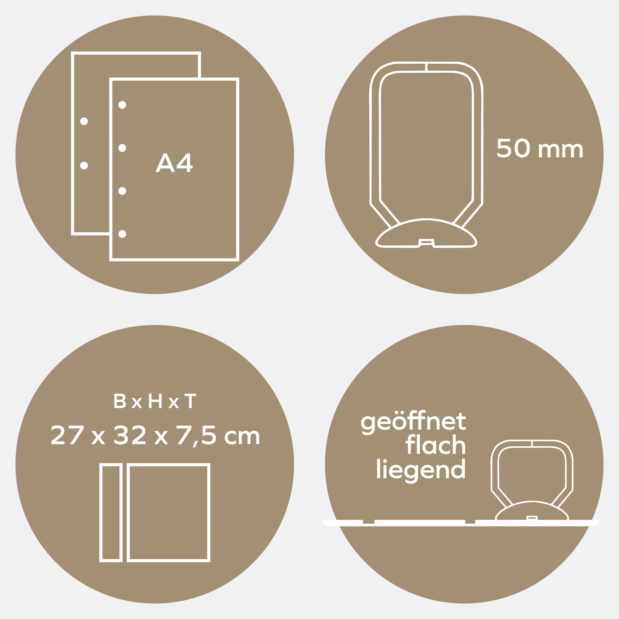 A4 Ordner Breit Hochformat Leinenrücken altrosa Layflat