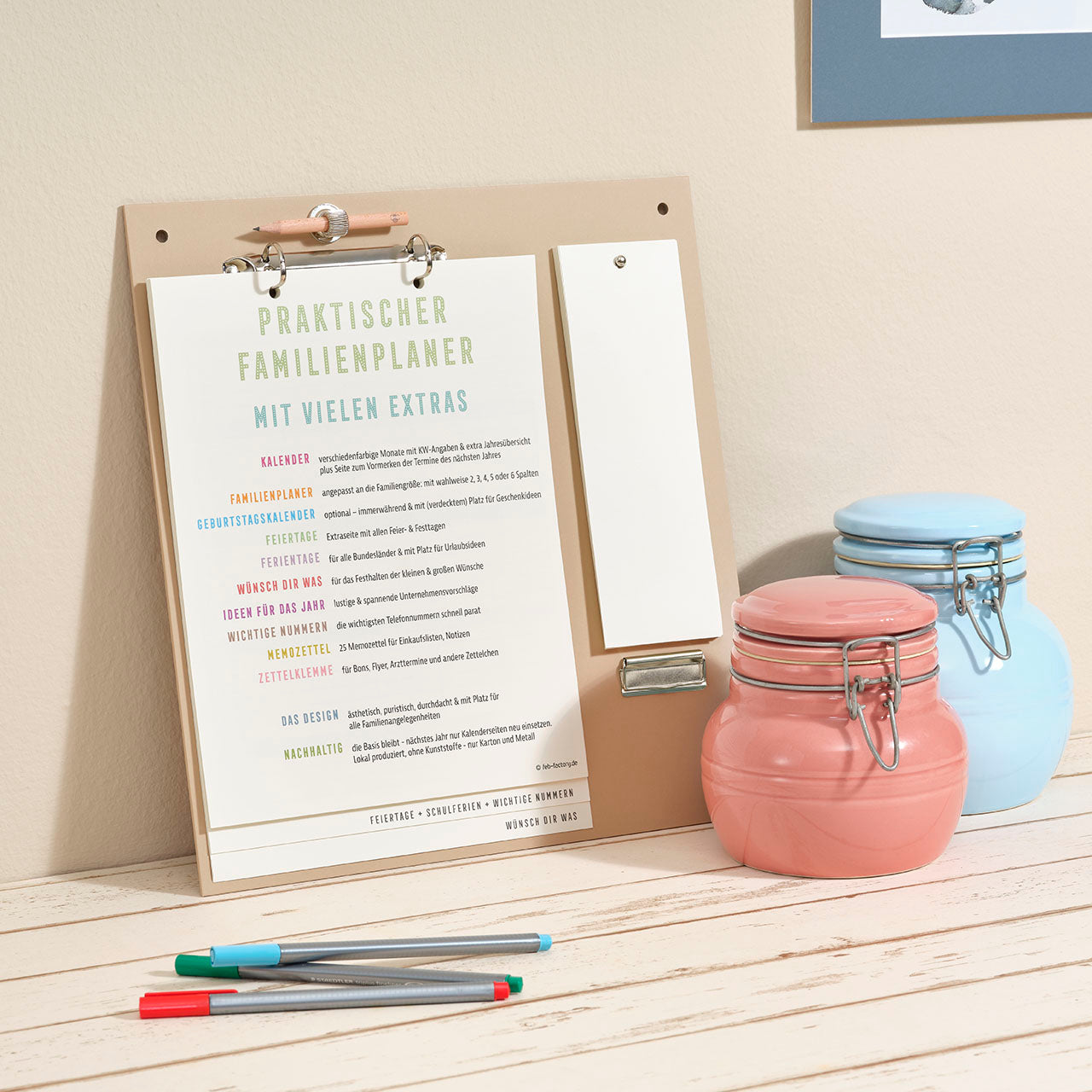 Familienplaner 2026 ohne Geburtstagskalender 2-5 Spalten