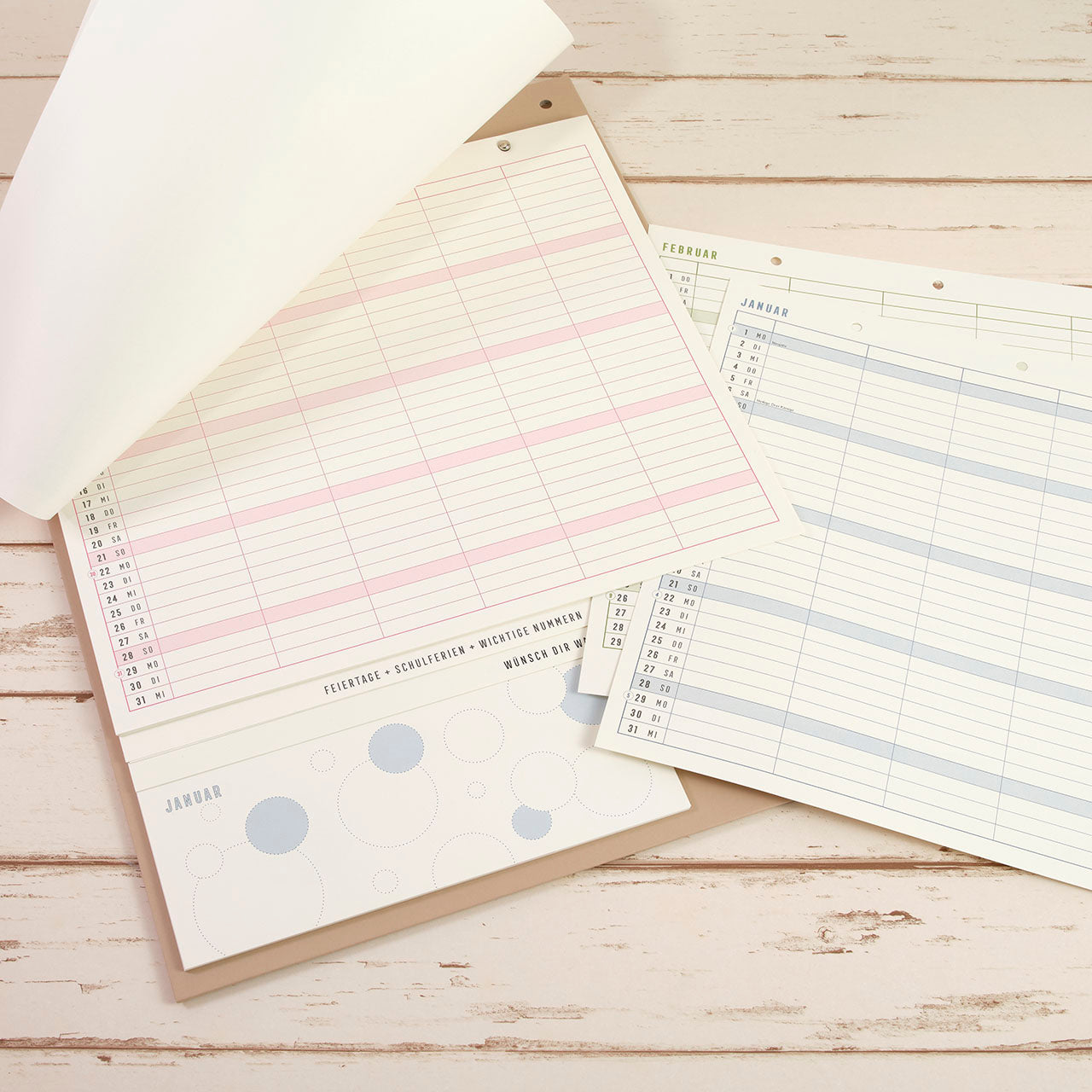 Familienplanerseiten 2026  mit 6 Spalten Refill