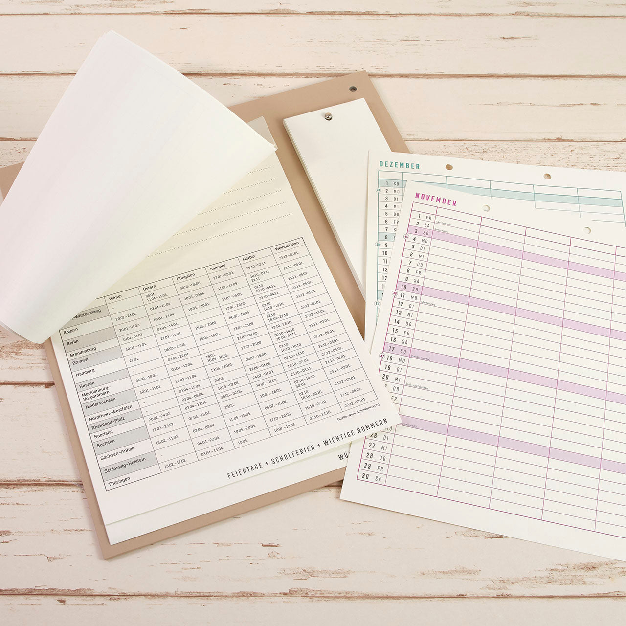 Familienplanerseiten 2026  mit 2,3,4 oder 5 Spalten Refill