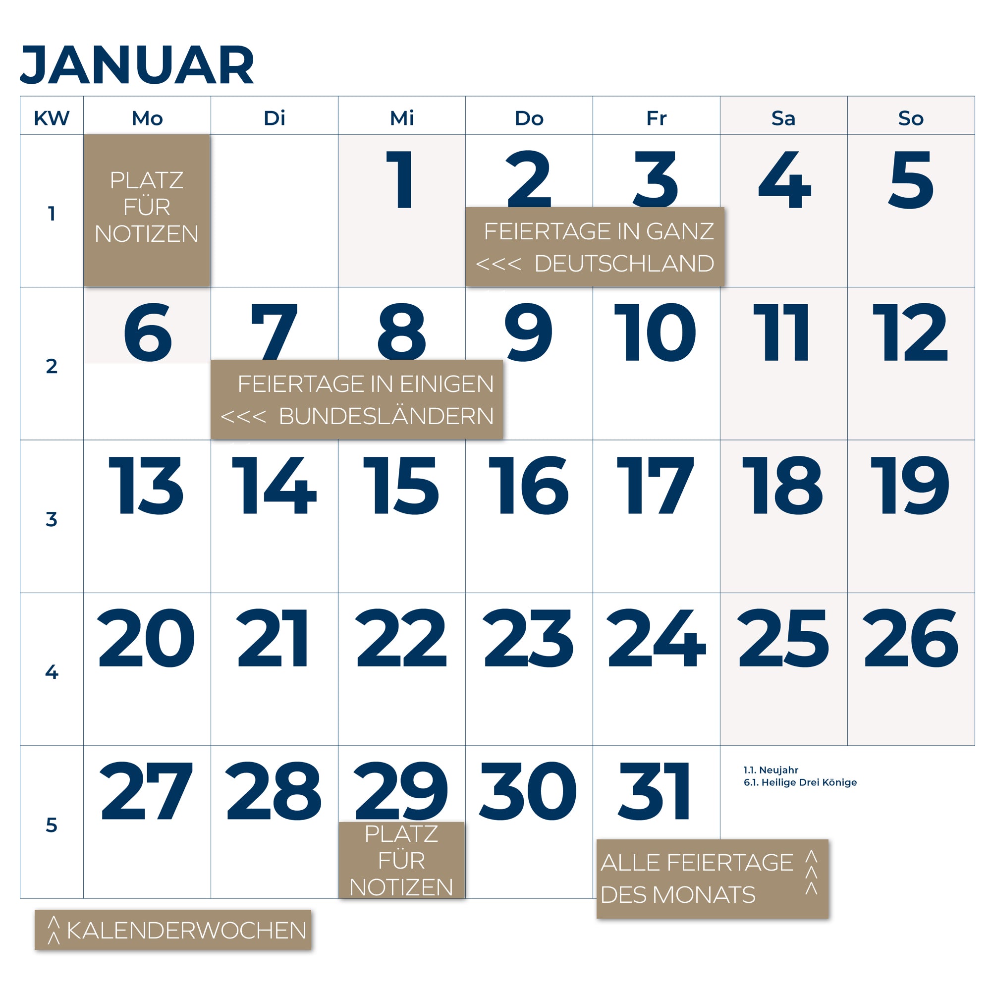 Jahresplaner A0 Montserrat