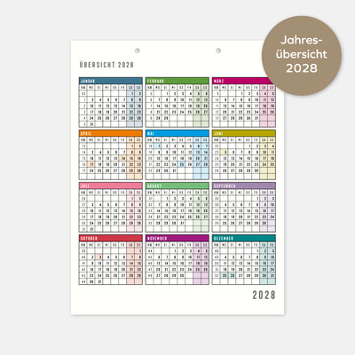 Familienplanerseiten 2027  mit 6 Spalten Refill